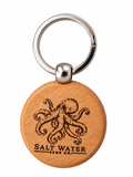Octopus Handmade Engraved Wooden Keychain