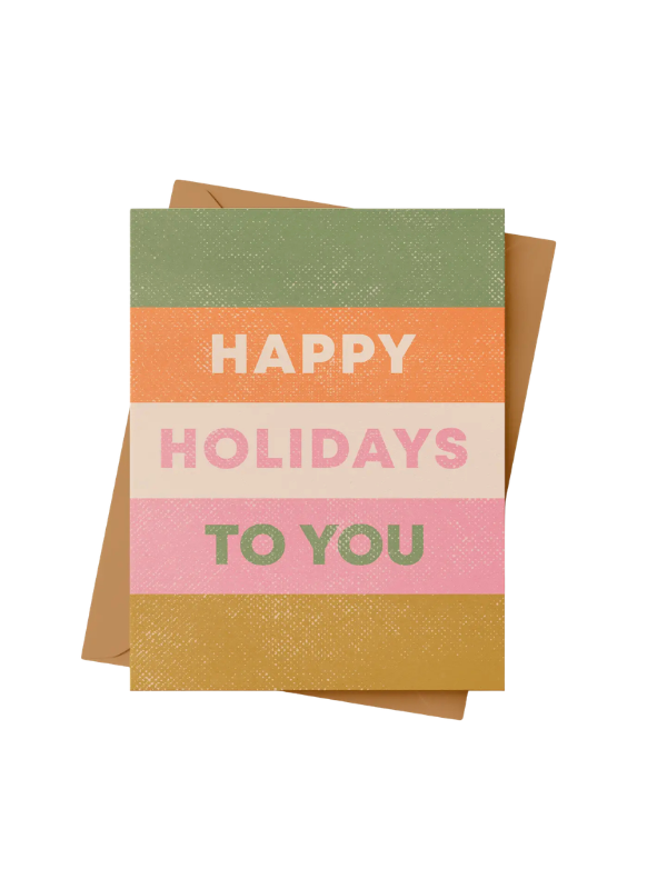 Daydream Prints Happy Holidays Stripe Christmas Card