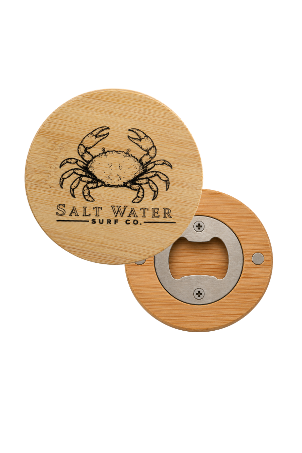 Crab Engraved Magnetic Wooden Bottle Opener