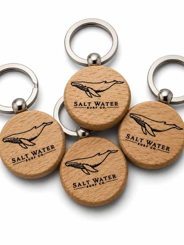 Humpback Whale Handmade Engraved Wooden Keychain