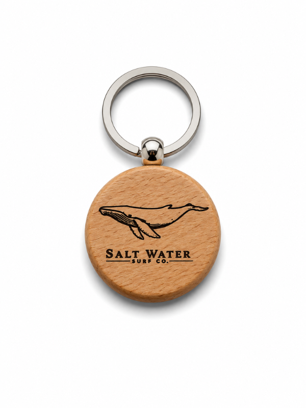 Humpback Whale Handmade Engraved Wooden Keychain