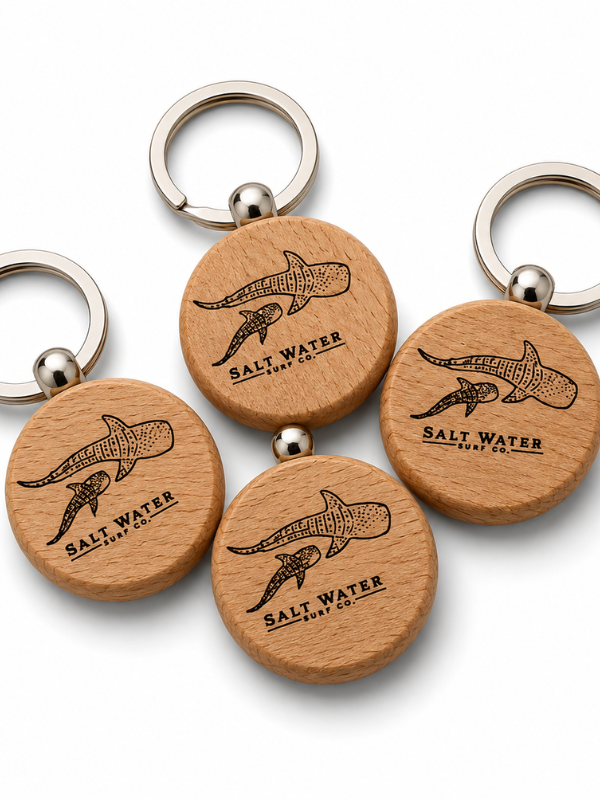 Whale Shark Handmade Engraved Wooden Keychain