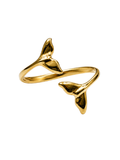 Golden Tide Whale Tail Ring